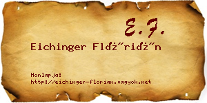 Eichinger Flórián névjegykártya